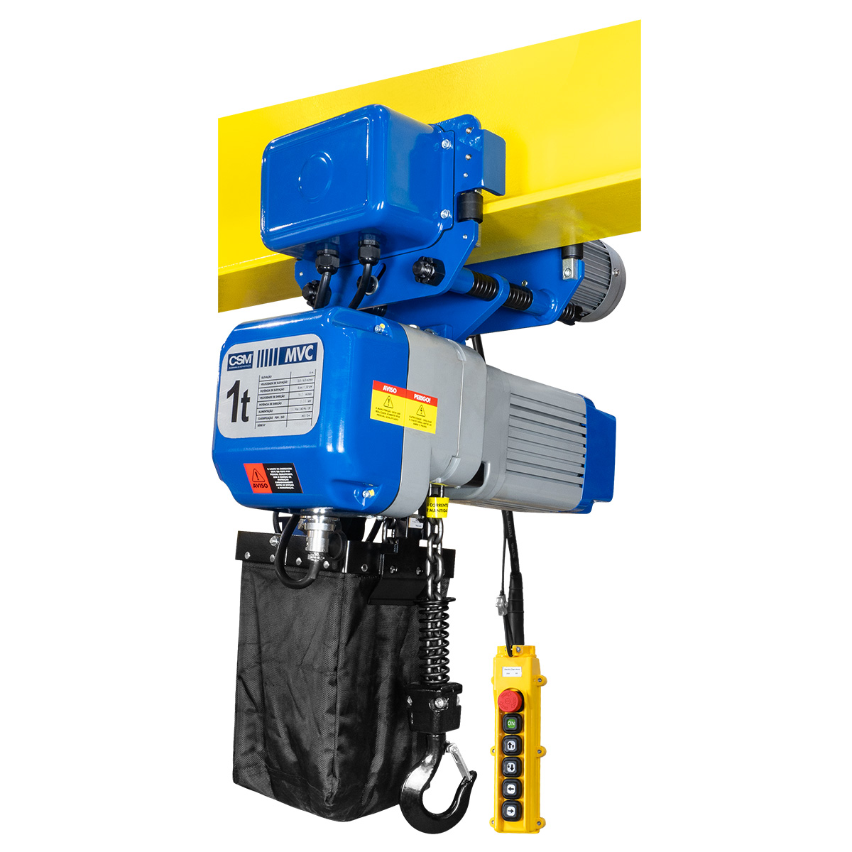 Talha Elétrica de Corrente MVC c/ Trole 1T 6m 380v CSM