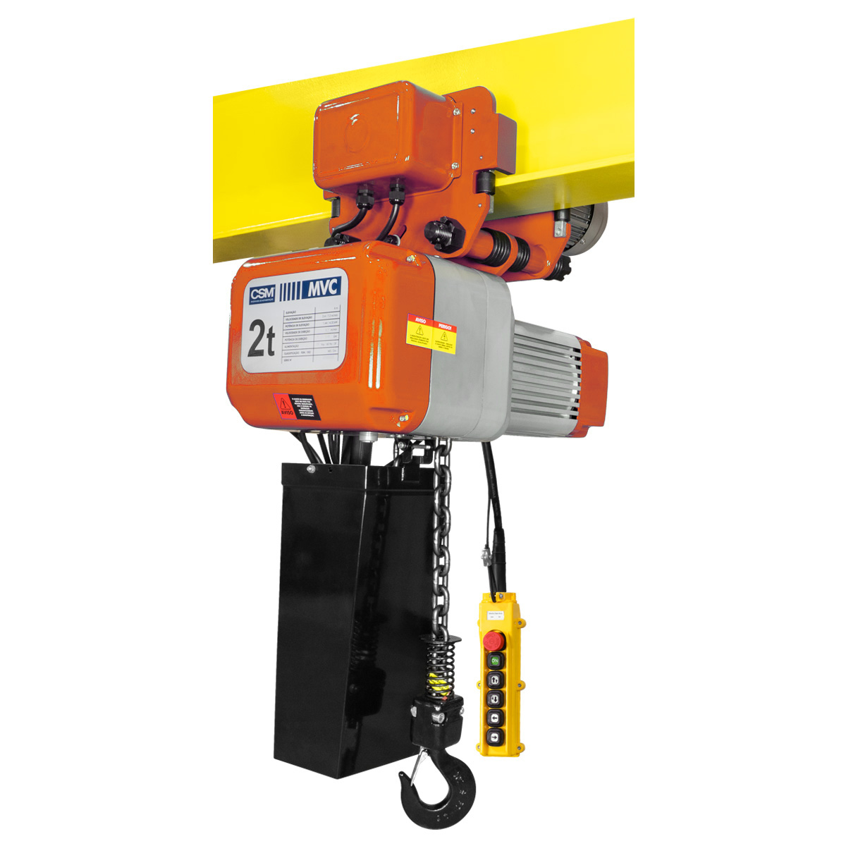 Talha Elétrica de Corrente MVC c/ Trole 2T 6m 380v CSM