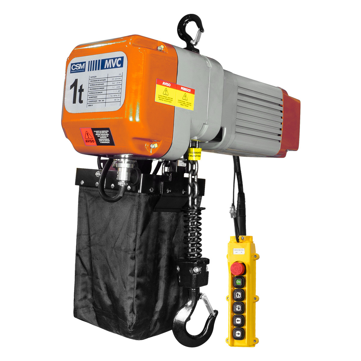 Talha Elétrica de Corrente MVC s/ Trole 1T 6m 380v CSM