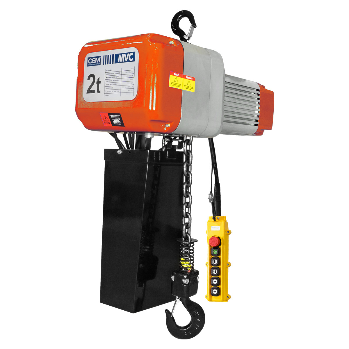 Talha Elétrica de Corrente MVC s/ Trole 2T 6m 220v CSM