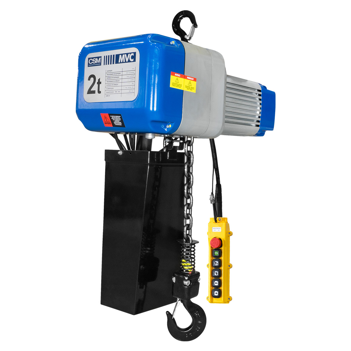 Talha Elétrica de Corrente MVC s/ Trole 2T 12m 380v CSM