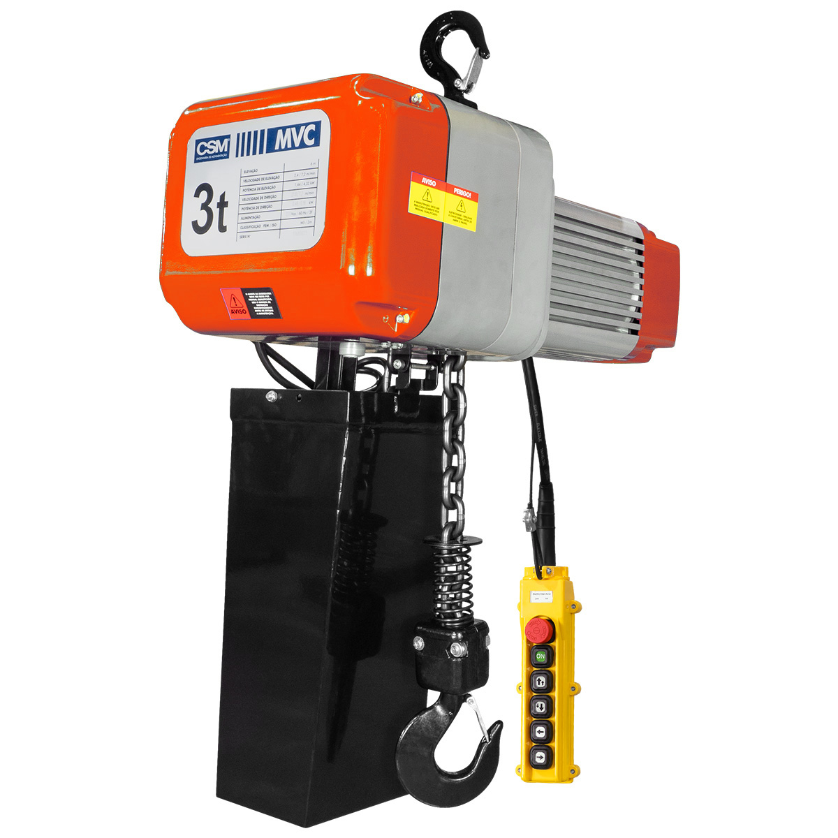 Talha Elétrica de Corrente MVC s/ Trole 3T 6m 220v CSM