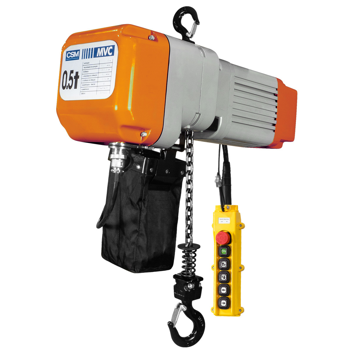 Talha Elétrica de Corrente MVC s/ Trole 0,5T 12m 220v CSM