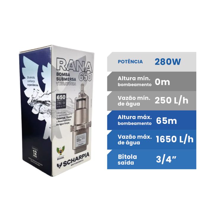 Motobomba Vibratória Rana 650 H 280w Mono 220v Scharpia