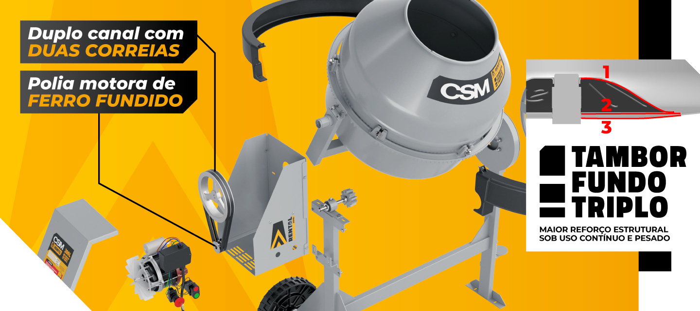Betoneira Rental 200l em uso